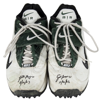 2003 Brett Favre Game Used and Signed Cleats (Favre LOA & JSA LOAs)